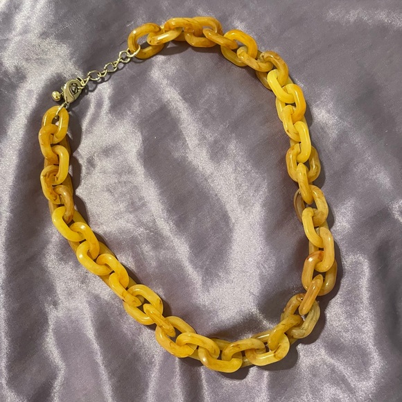 J. Crew Resin Necklace - golden yellow
